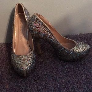 Gold multi sparkle pumps